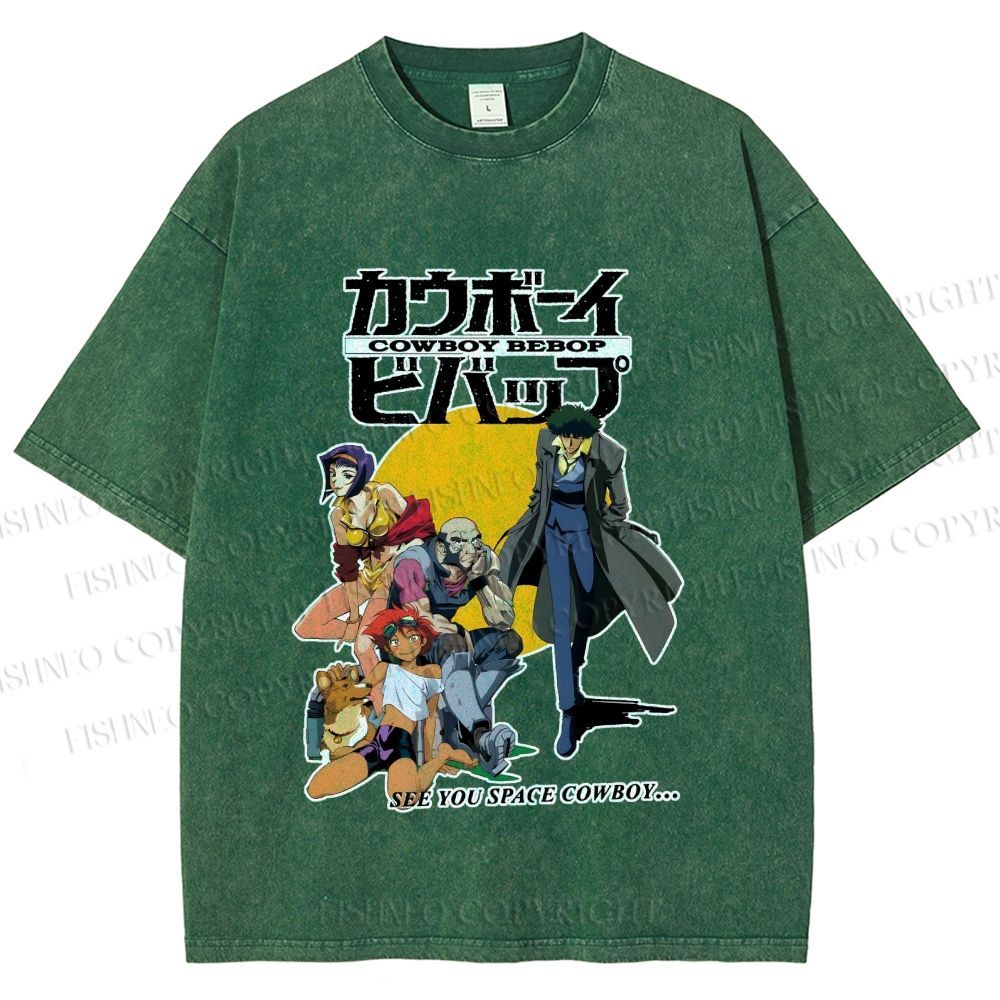Unisex Cowboy Bebop Printed Washed Tee