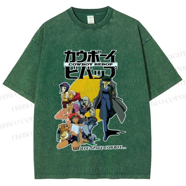 Unisex Cowboy Bebop Printed Washed Tee