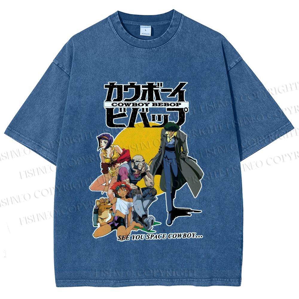 Unisex Cowboy Bebop Printed Washed Tee