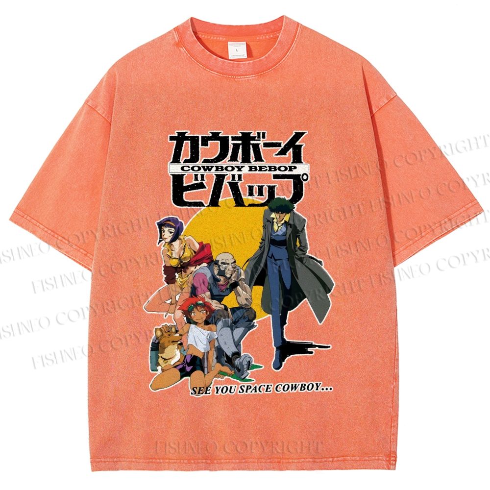 Unisex Cowboy Bebop Printed Washed Tee