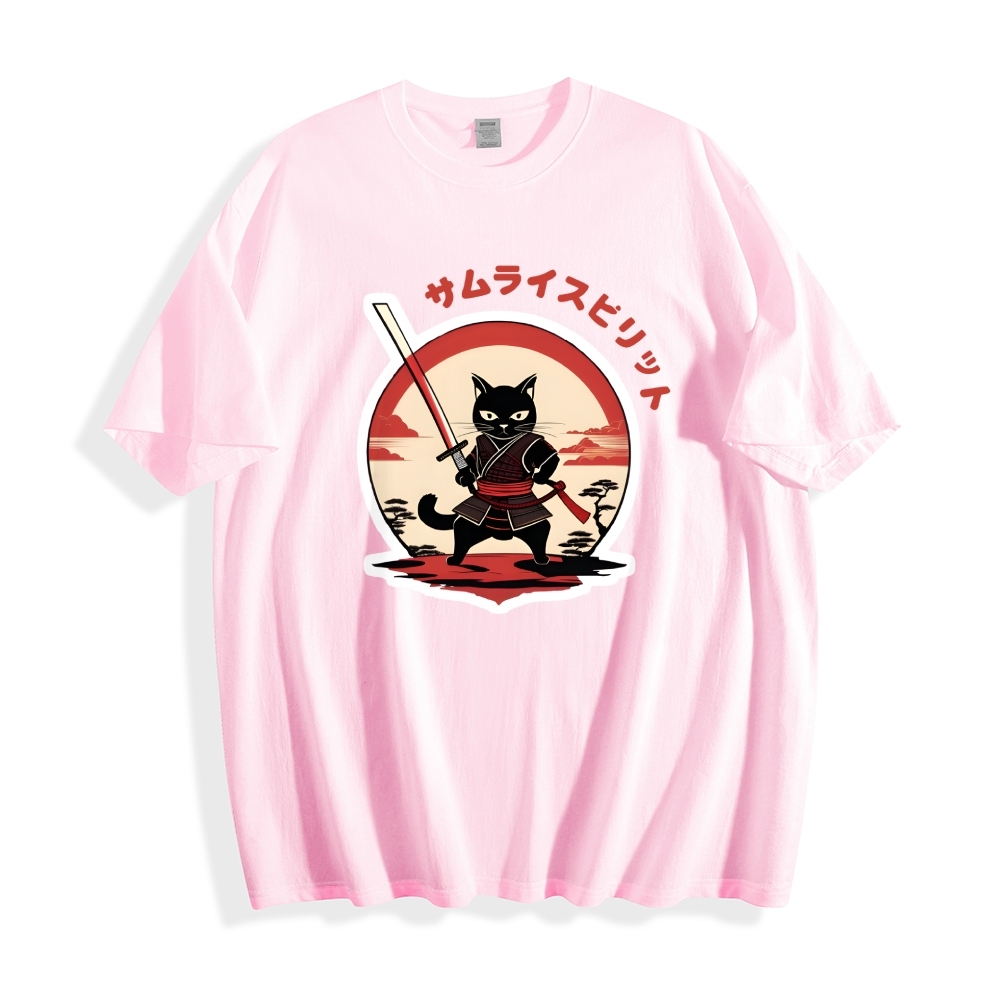 Japanese Cat Samurai Men's Classic Cotton T-Shirt