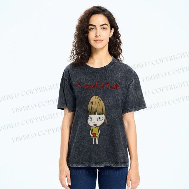 Unisex Yoshitomo Nara A Shred Of Truth Printed Washed Tee