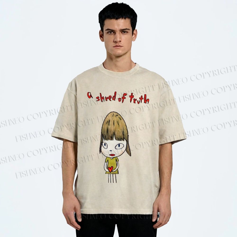 Unisex Yoshitomo Nara A Shred Of Truth Printed Washed Tee