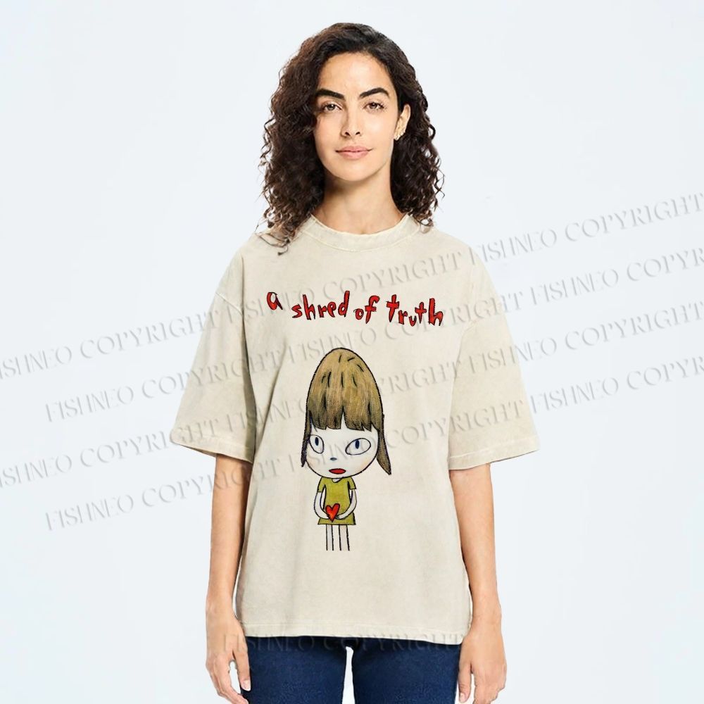 Unisex Yoshitomo Nara A Shred Of Truth Printed Washed Tee