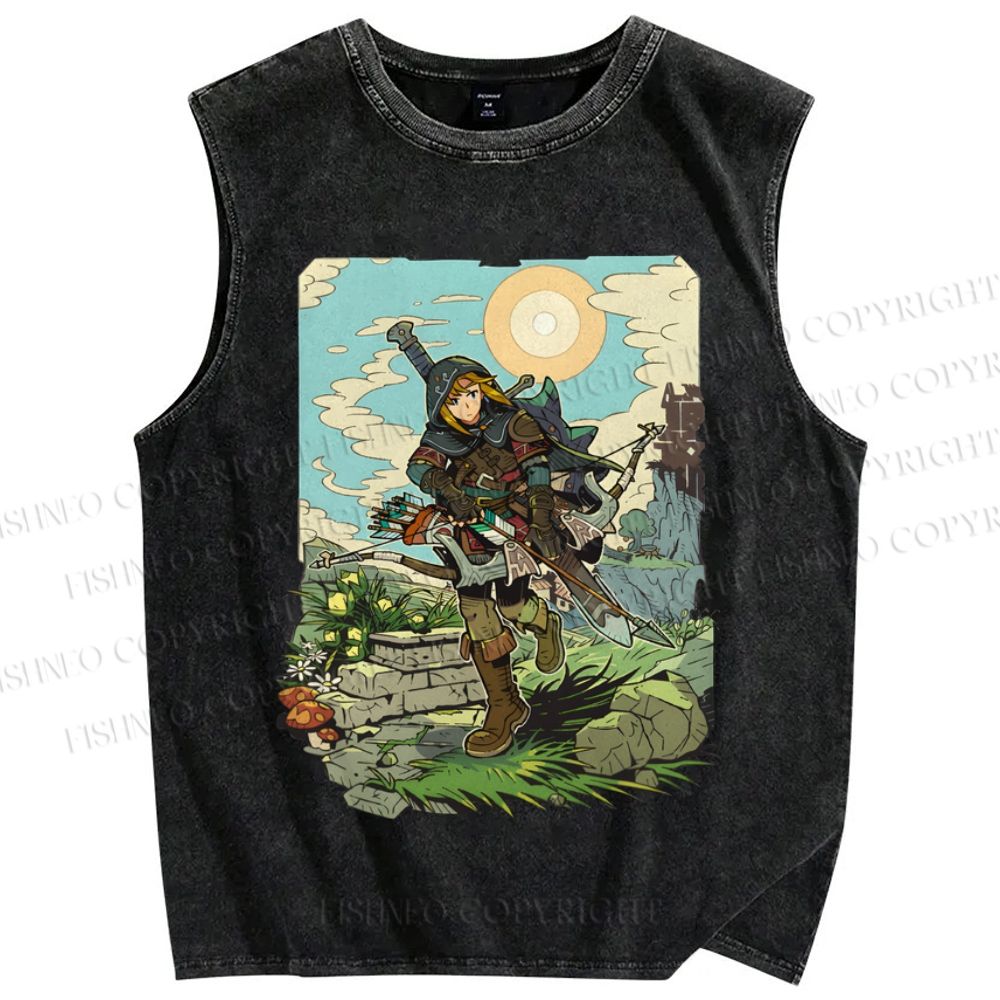 Unisex The Legend of Zelda: Breath of the Wild Printed Washed Tank Top