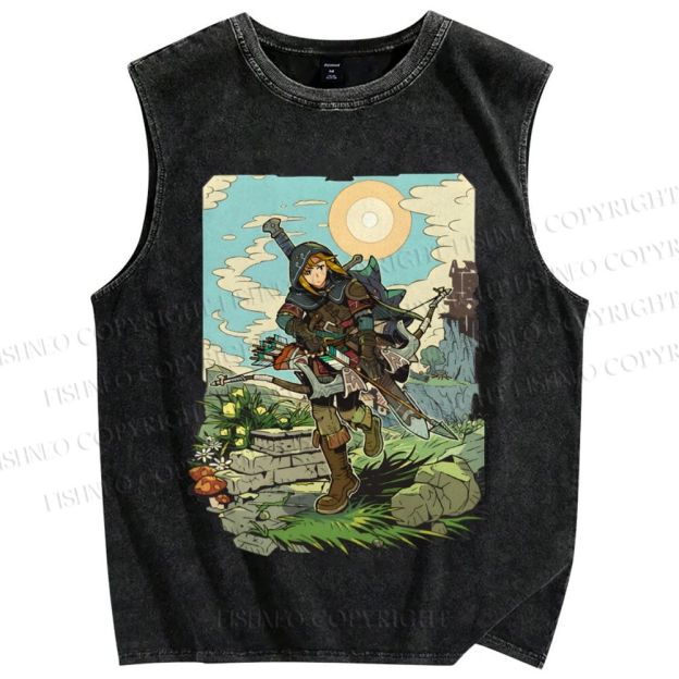 Unisex The Legend of Zelda: Breath of the Wild Printed Washed Tank Top