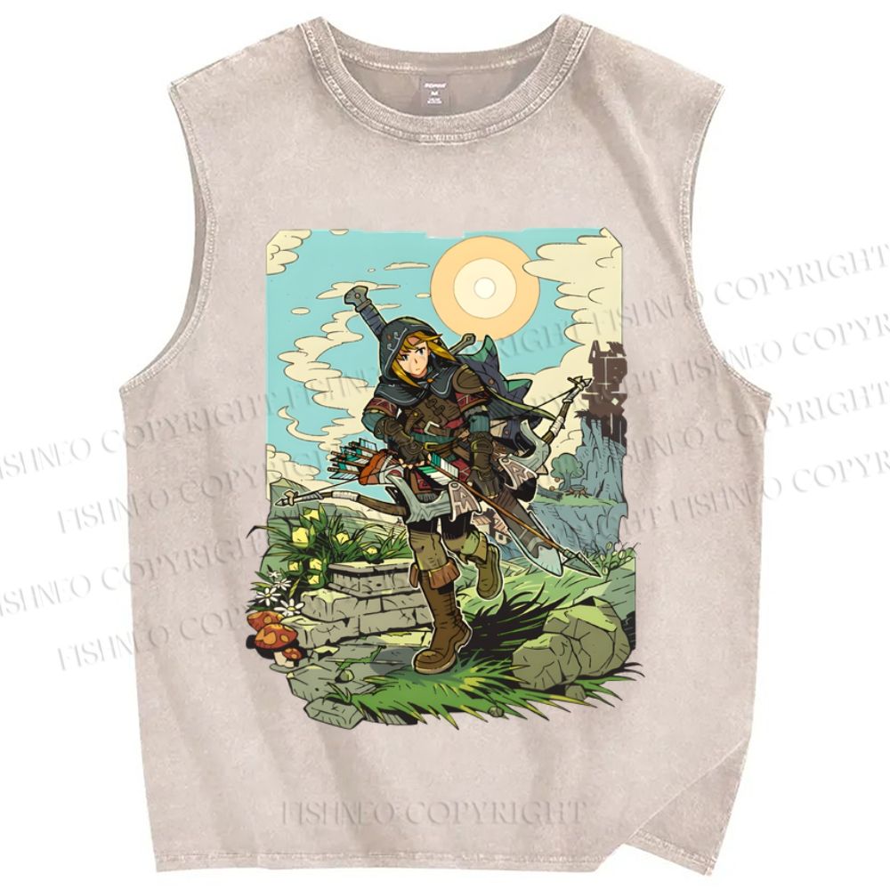Unisex The Legend of Zelda: Breath of the Wild Printed Washed Tank Top