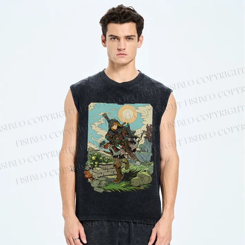 Unisex The Legend of Zelda: Breath of the Wild Printed Washed Tank Top