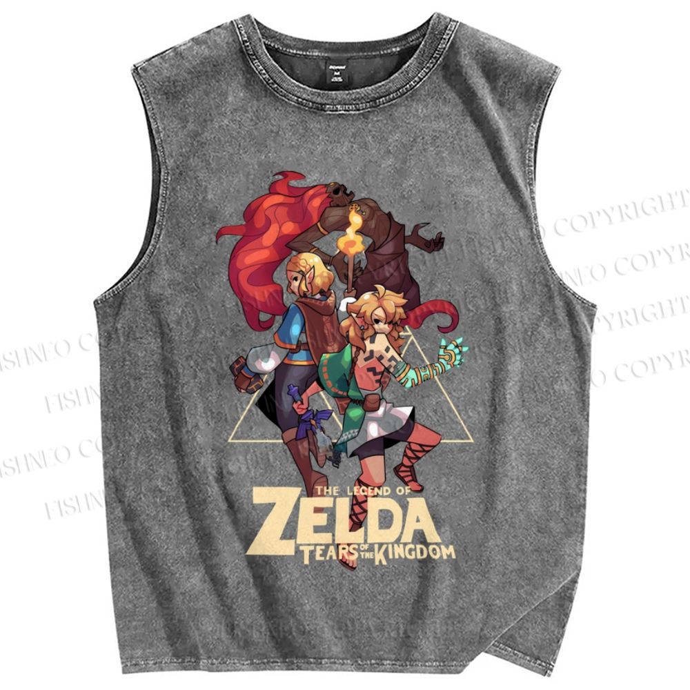Unisex The Legend of Zelda Printed Washed Tank Top