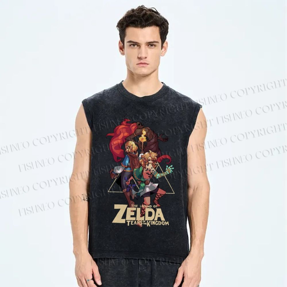 Unisex The Legend of Zelda Printed Washed Tank Top