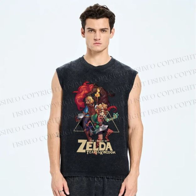 Unisex The Legend of Zelda Printed Washed Tank Top