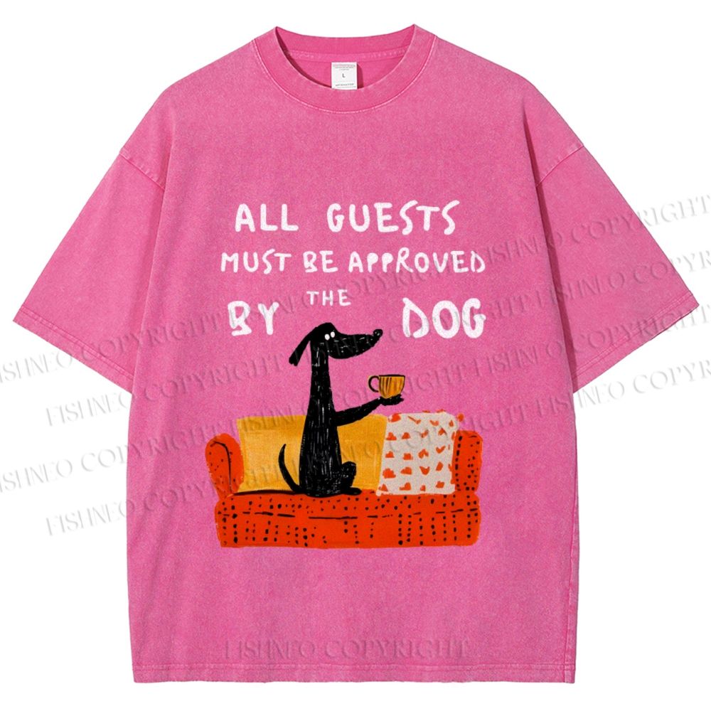 Unisex Dog-Approved Guest List Printed Washed Tee