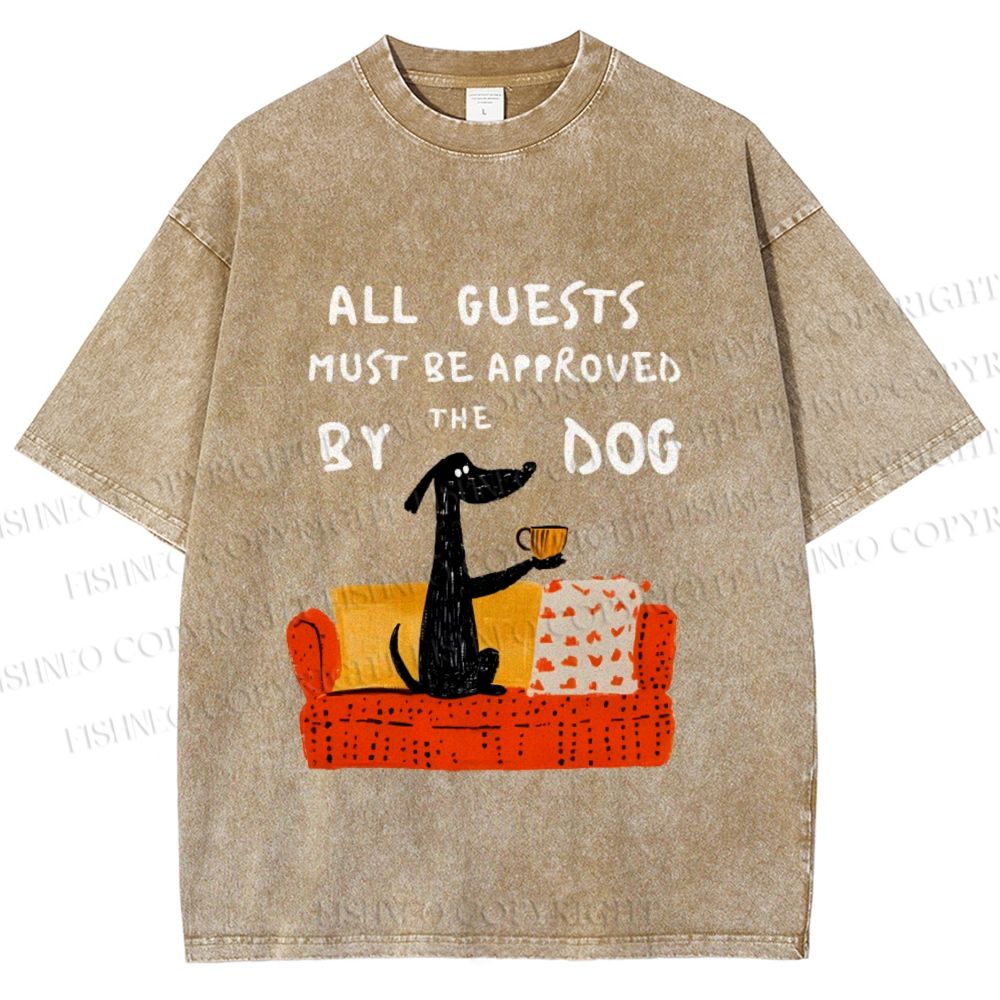 Unisex Dog-Approved Guest List Printed Washed Tee