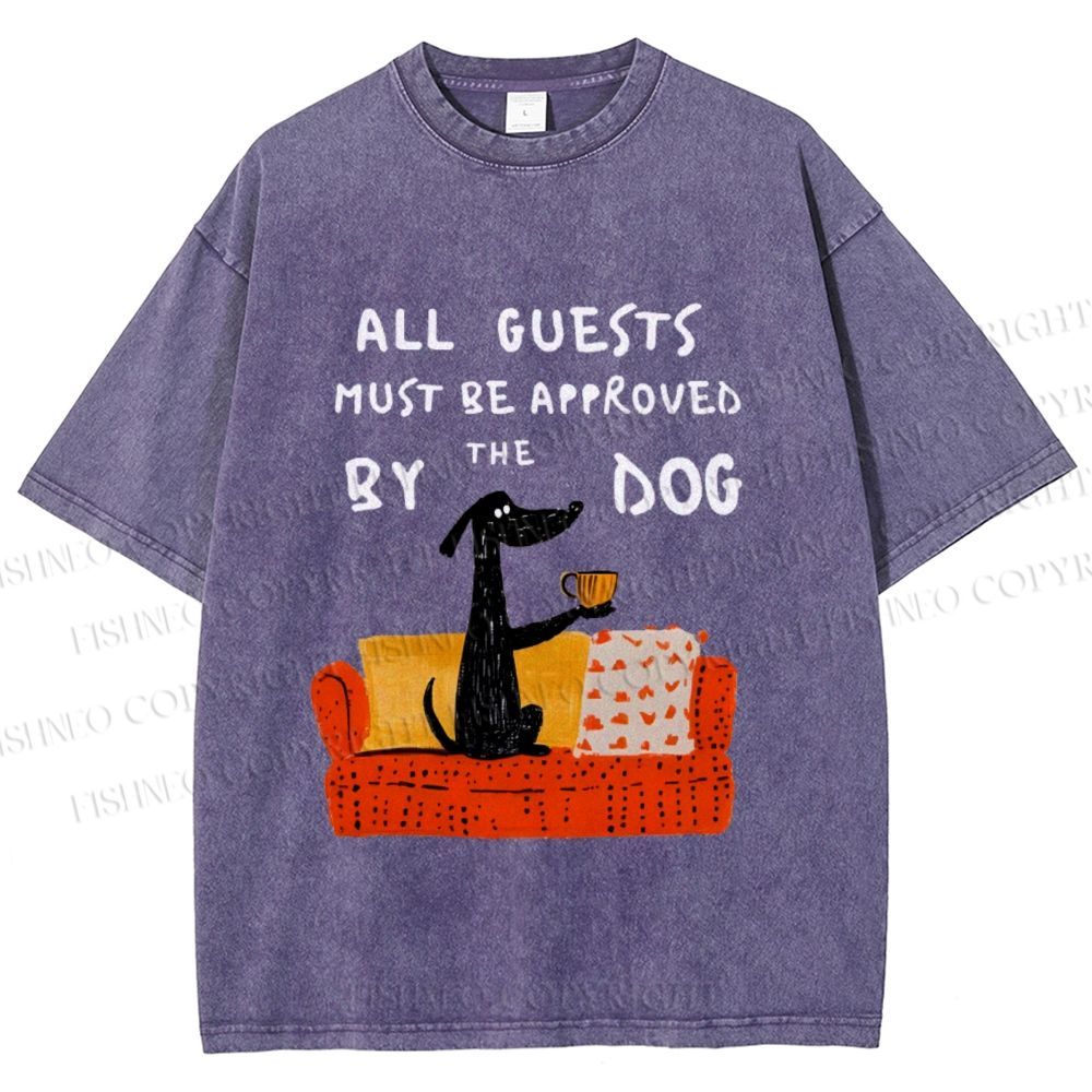 Unisex Dog-Approved Guest List Printed Washed Tee