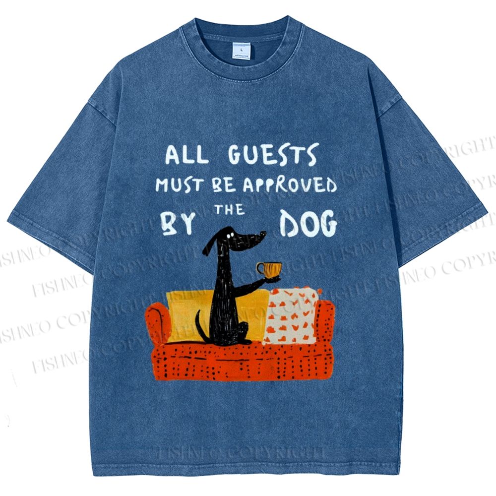 Unisex Dog-Approved Guest List Printed Washed Tee