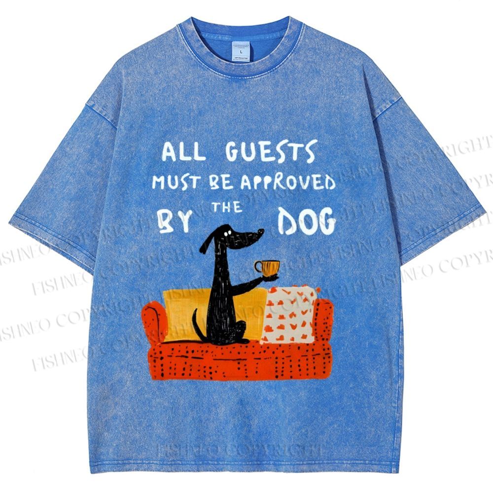 Unisex Dog-Approved Guest List Printed Washed Tee