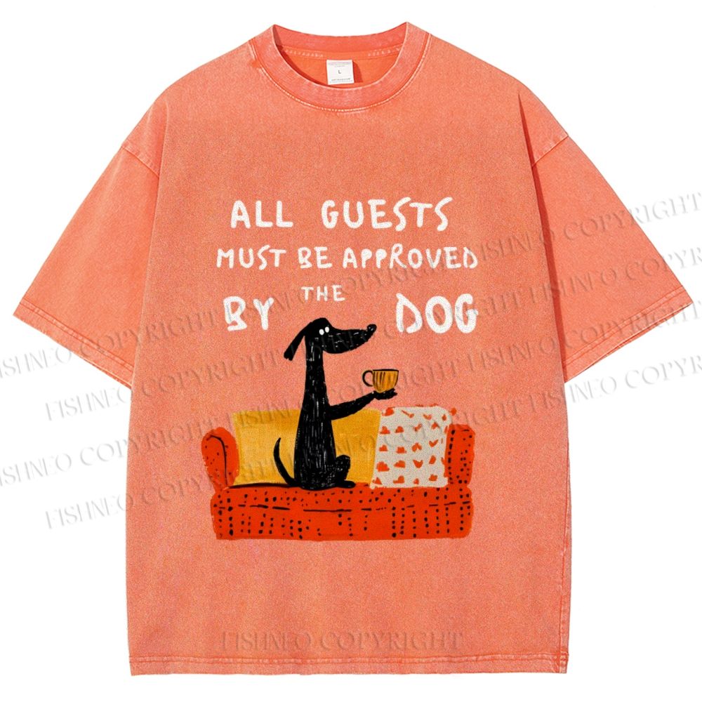Unisex Dog-Approved Guest List Printed Washed Tee