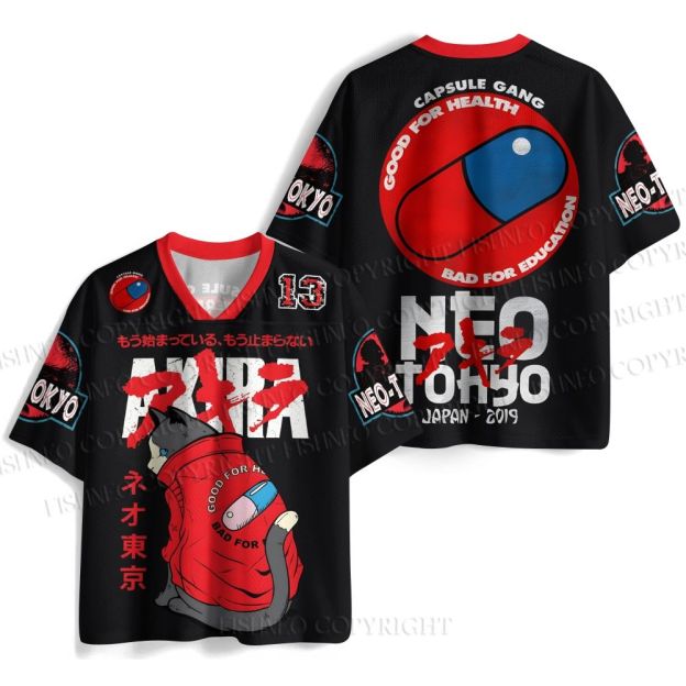 Akira Cat Printed Jersey Shirts