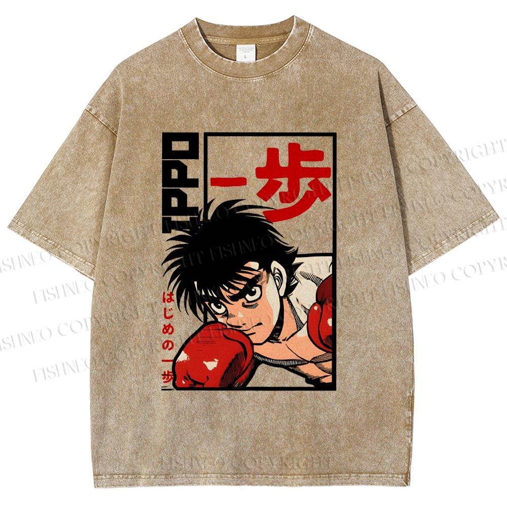 Unisex Hajime no Ippo Printed Washed Tee