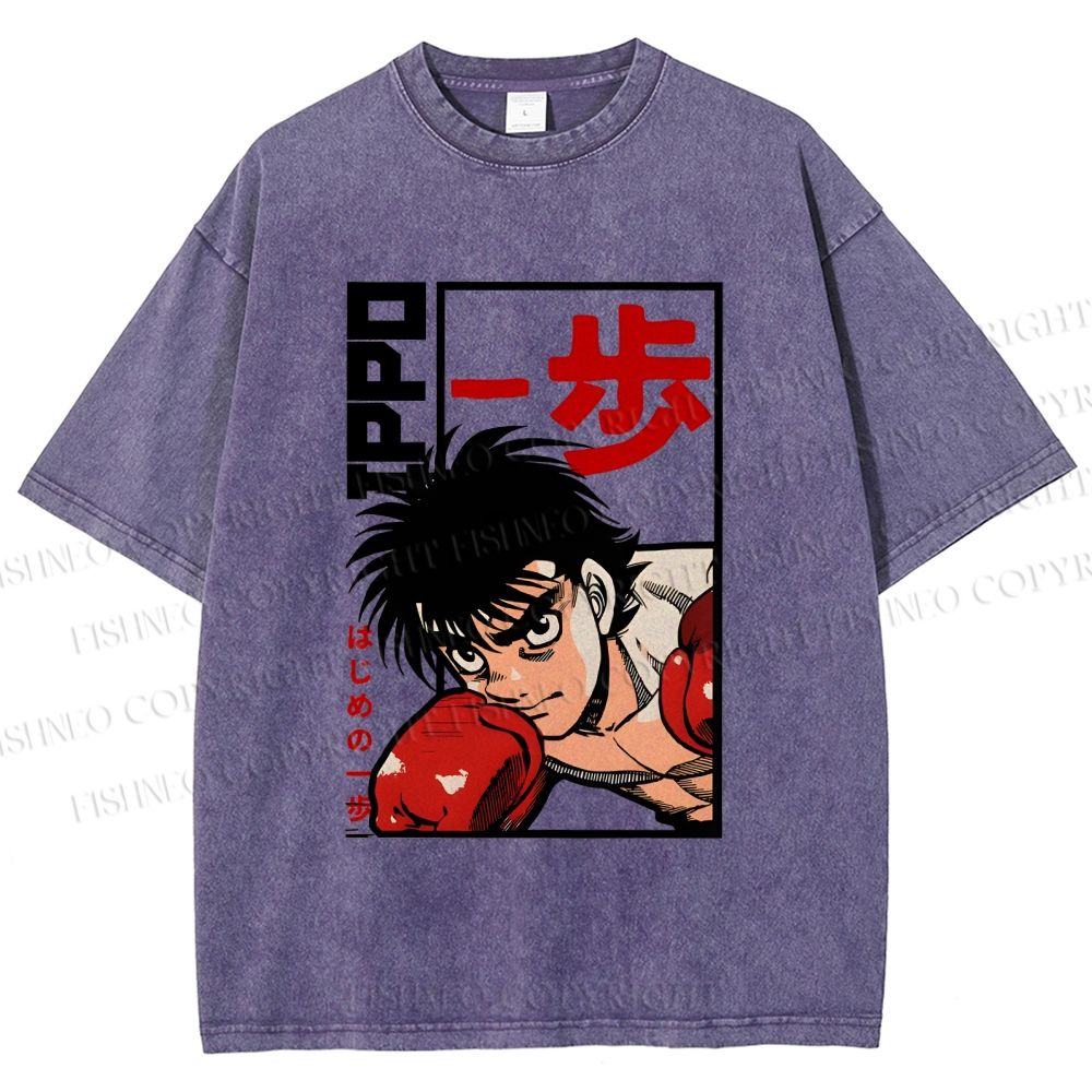 Unisex Hajime no Ippo Printed Washed Tee