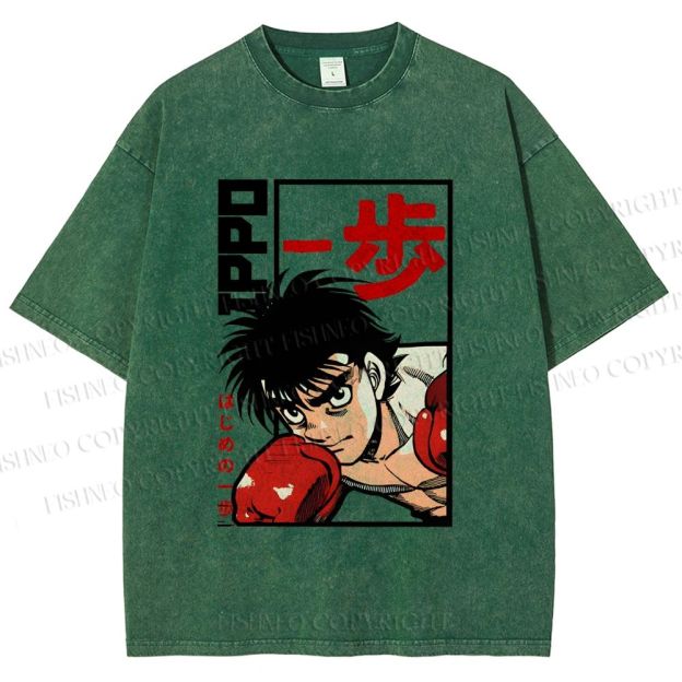 Unisex Hajime no Ippo Printed Washed Tee