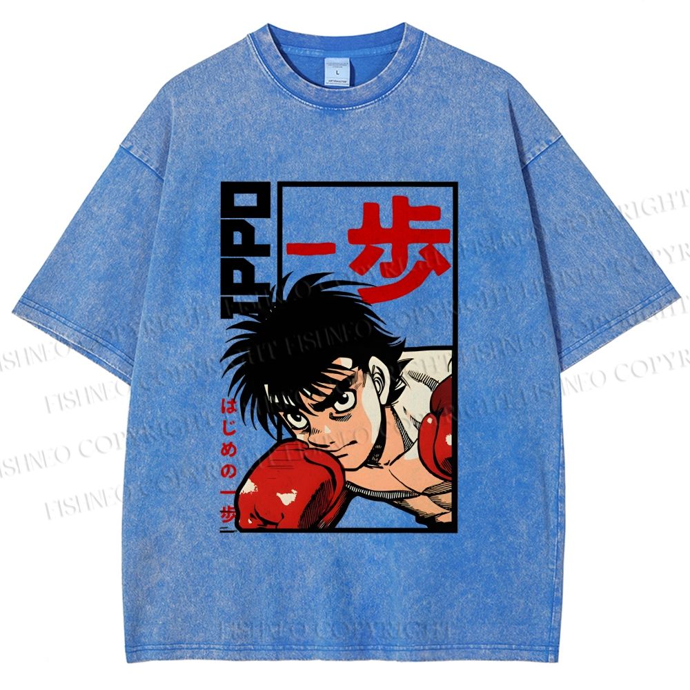 Unisex Hajime no Ippo Printed Washed Tee