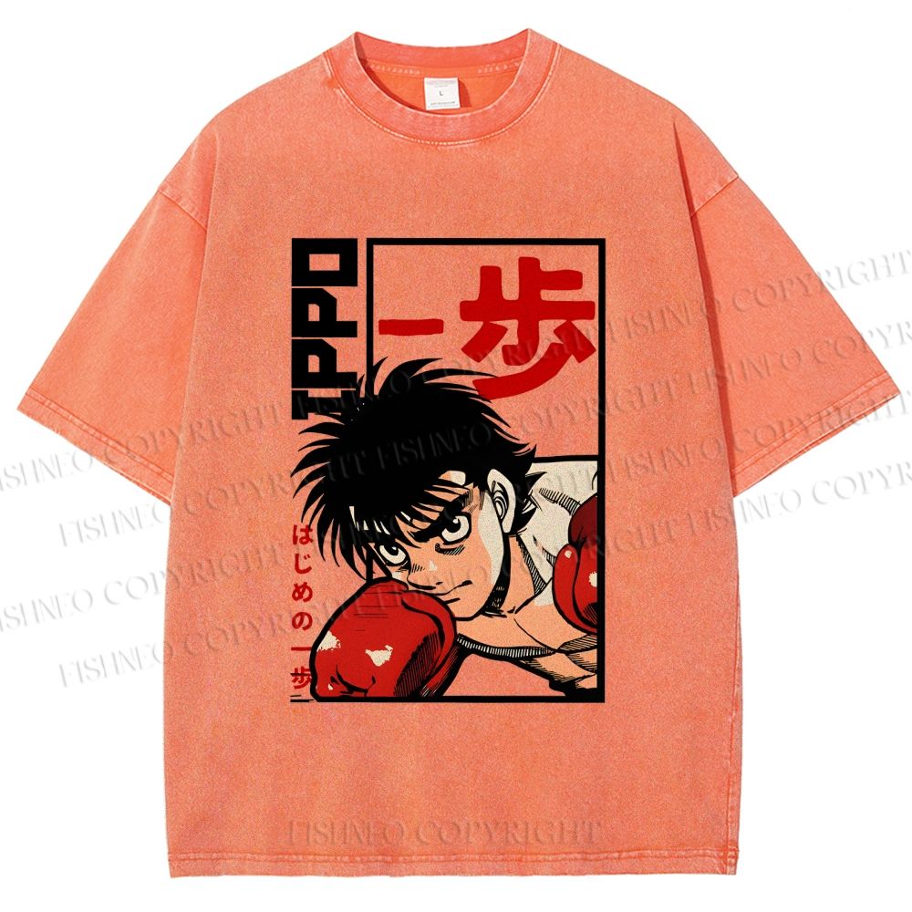 Unisex Hajime no Ippo Printed Washed Tee