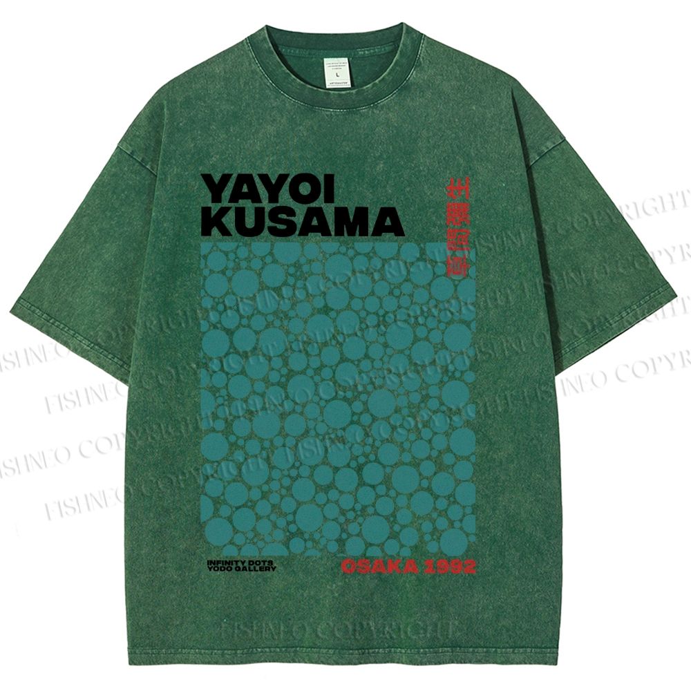 Unisex Yayoi Kusama Infinite Dots Printed Washed Tee