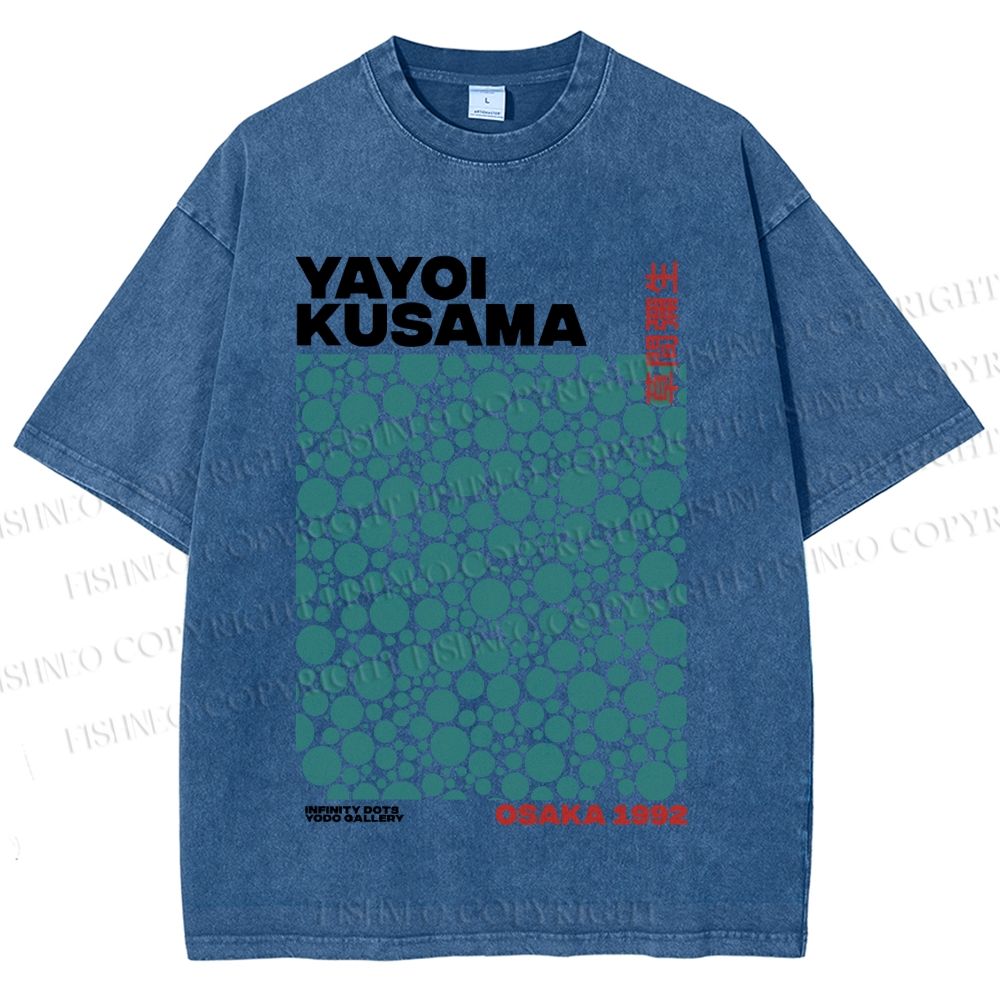 Unisex Yayoi Kusama Infinite Dots Printed Washed Tee