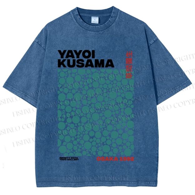 Unisex Yayoi Kusama Infinite Dots Printed Washed Tee