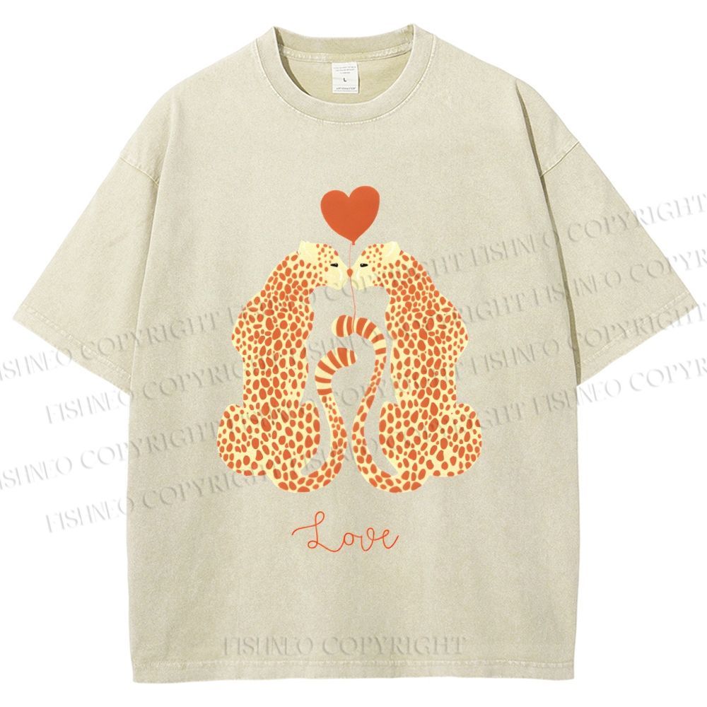 Unisex Valentine's Day Love Printed Washed Tee