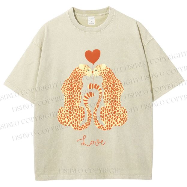 Unisex Valentine's Day Love Printed Washed Tee