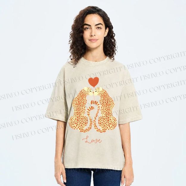 Unisex Valentine's Day Love Printed Washed Tee