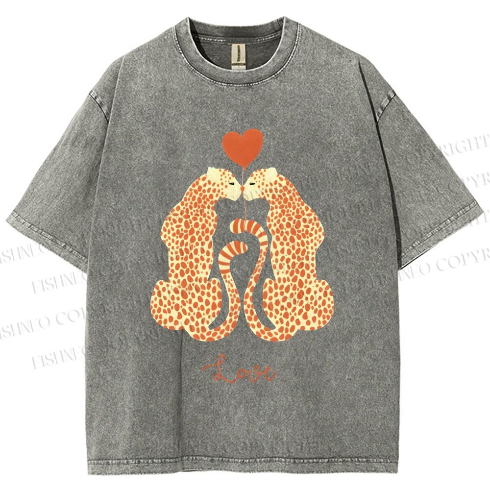 Unisex Valentine's Day Love Printed Washed Tee