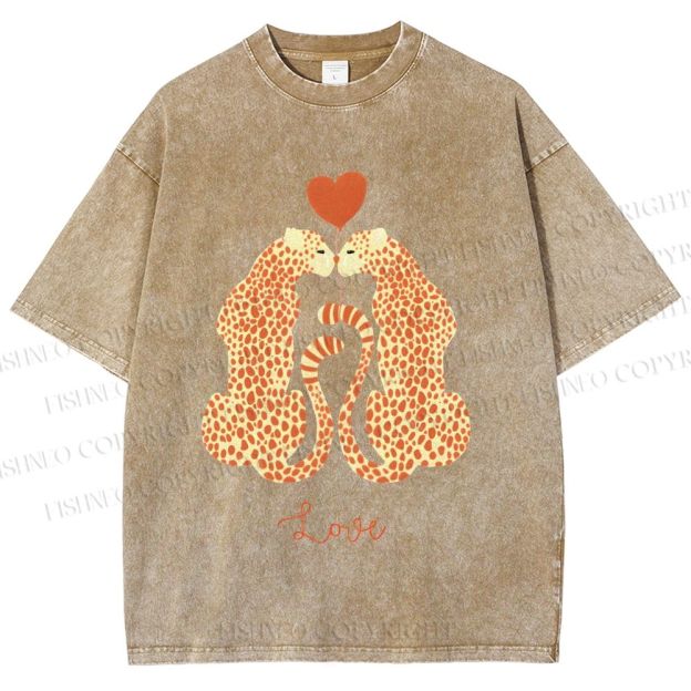 Unisex Valentine's Day Love Printed Washed Tee