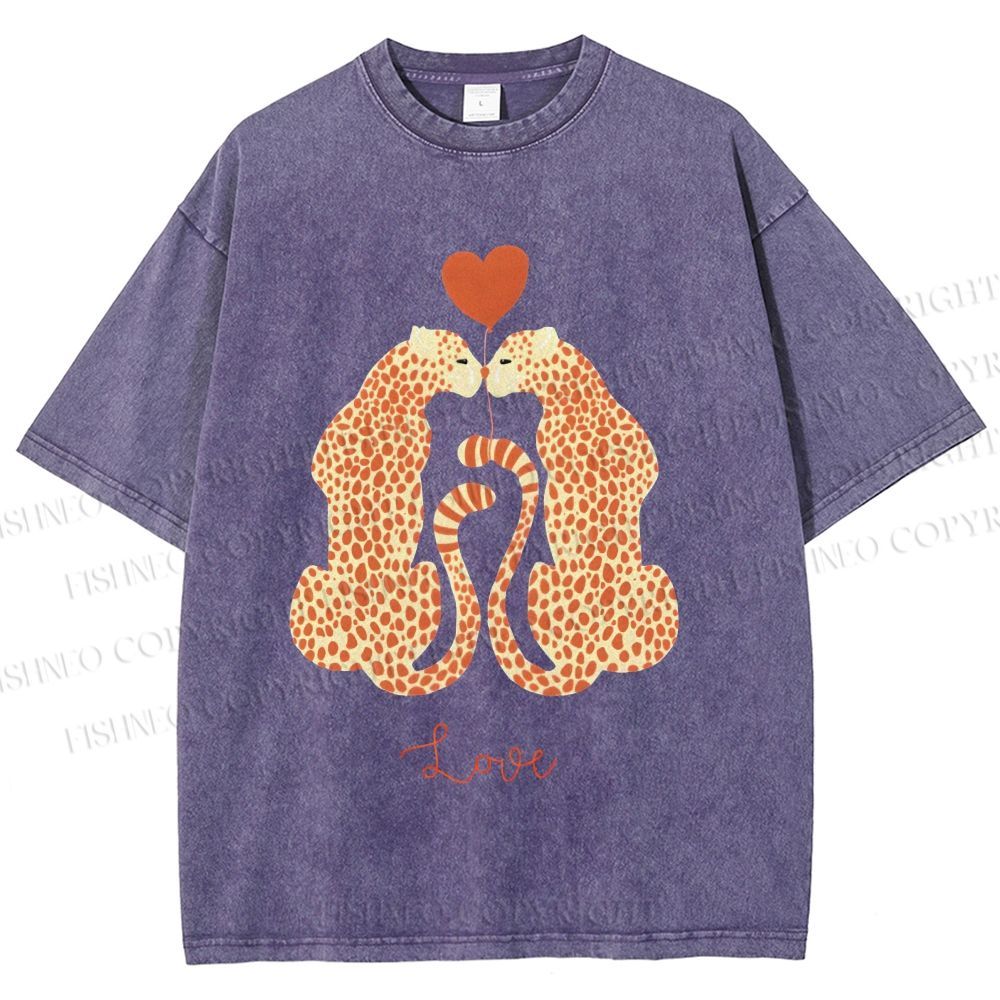 Unisex Valentine's Day Love Printed Washed Tee