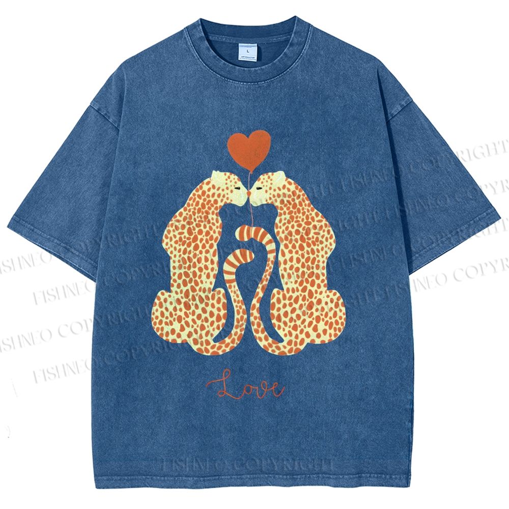 Unisex Valentine's Day Love Printed Washed Tee