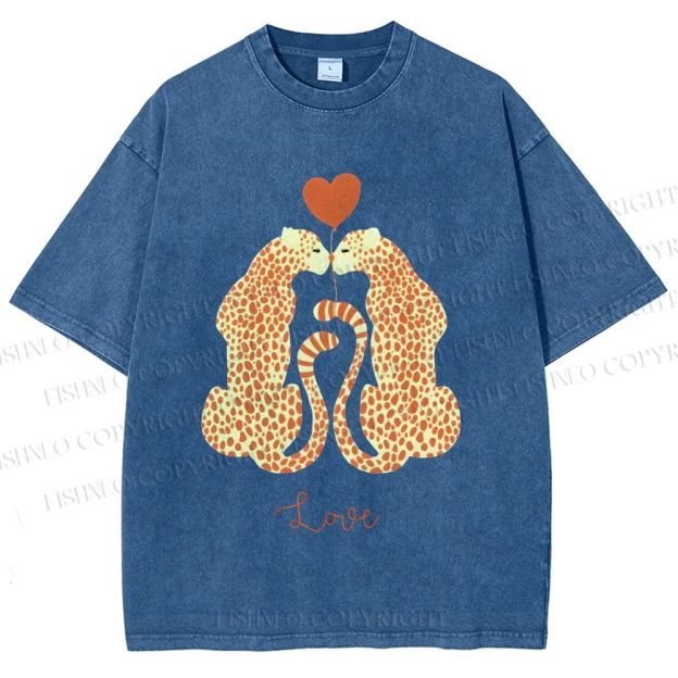 Unisex Valentine's Day Love Printed Washed Tee