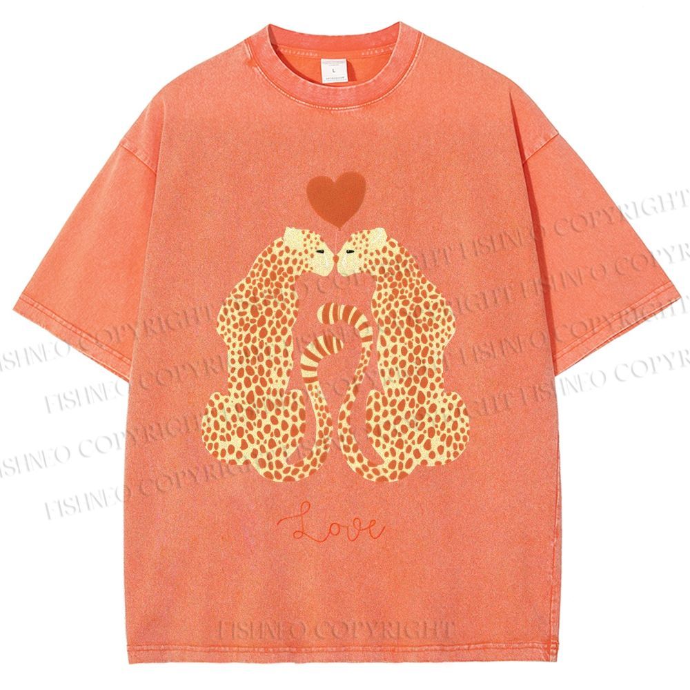 Unisex Valentine's Day Love Printed Washed Tee