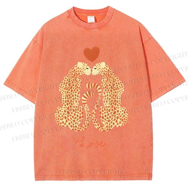 Unisex Valentine's Day Love Printed Washed Tee