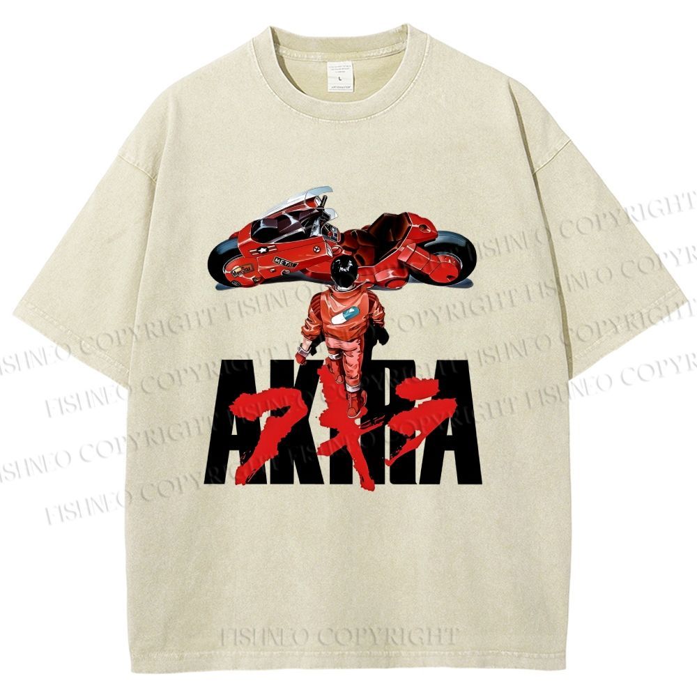 Unisex Akira Shotaro Kaneda Printed Washed Tee