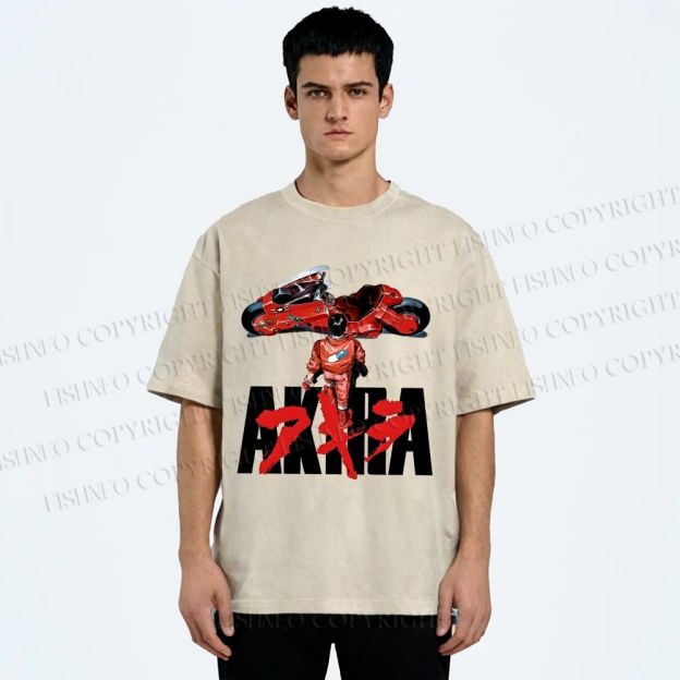 Unisex Akira Shotaro Kaneda Printed Washed Tee