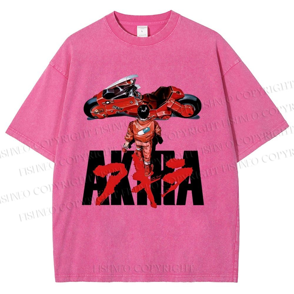 Unisex Akira Shotaro Kaneda Printed Washed Tee