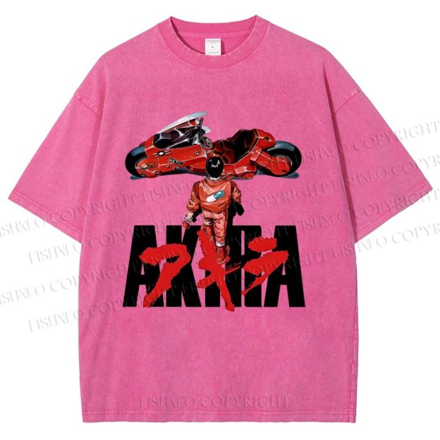 Unisex Akira Shotaro Kaneda Printed Washed Tee