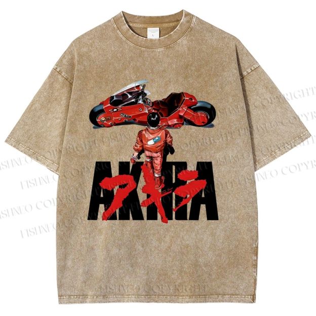 Unisex Akira Shotaro Kaneda Printed Washed Tee