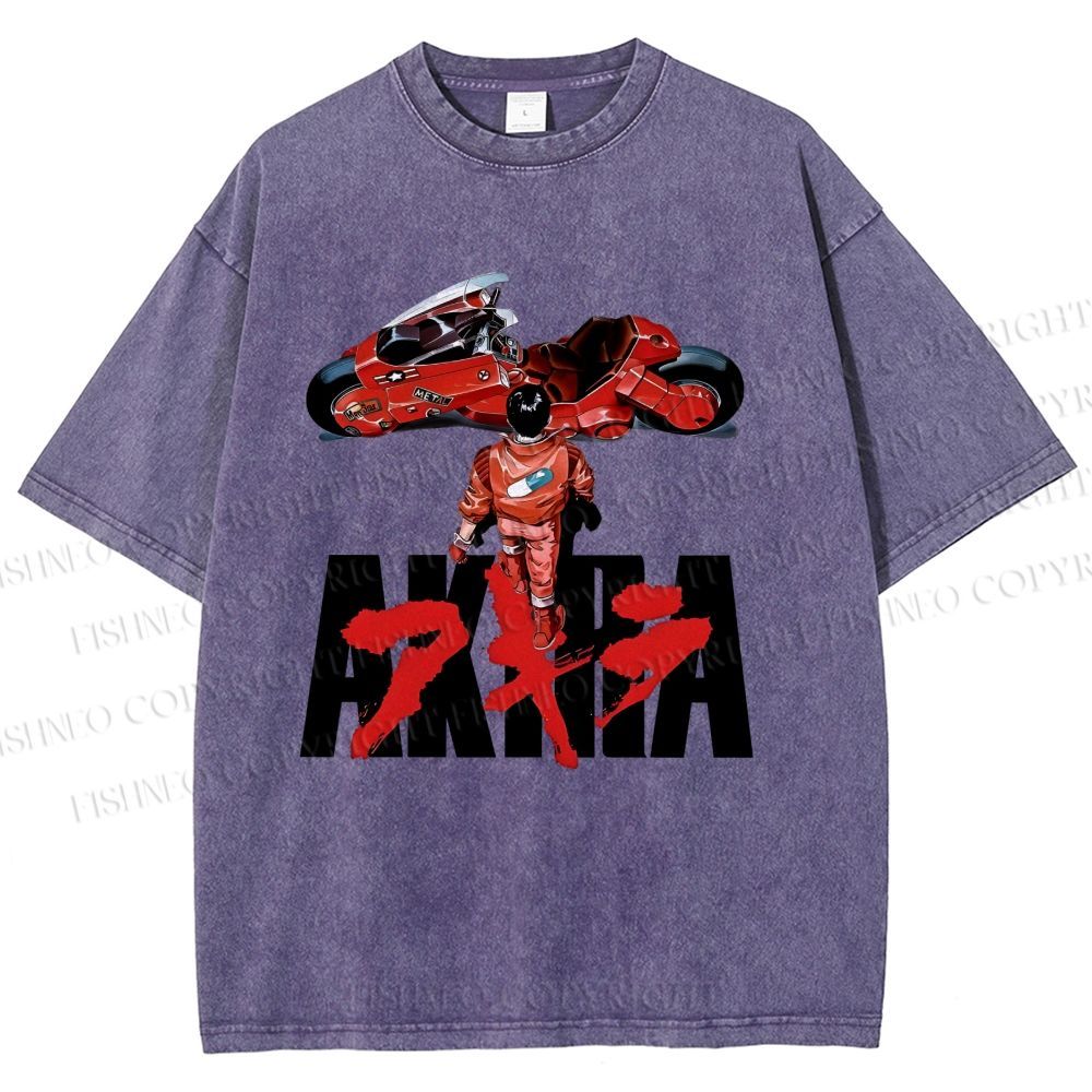 Unisex Akira Shotaro Kaneda Printed Washed Tee