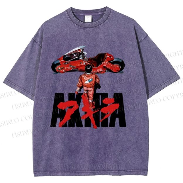 Unisex Akira Shotaro Kaneda Printed Washed Tee