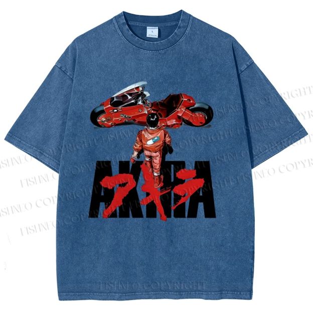Unisex Akira Shotaro Kaneda Printed Washed Tee