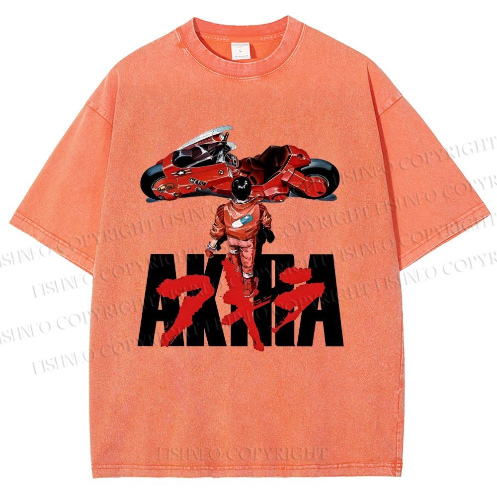 Unisex Akira Shotaro Kaneda Printed Washed Tee