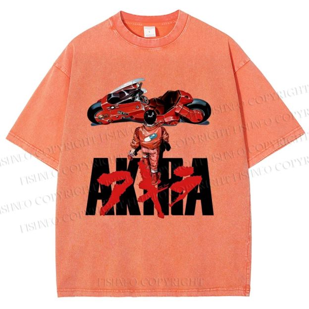 Unisex Akira Shotaro Kaneda Printed Washed Tee